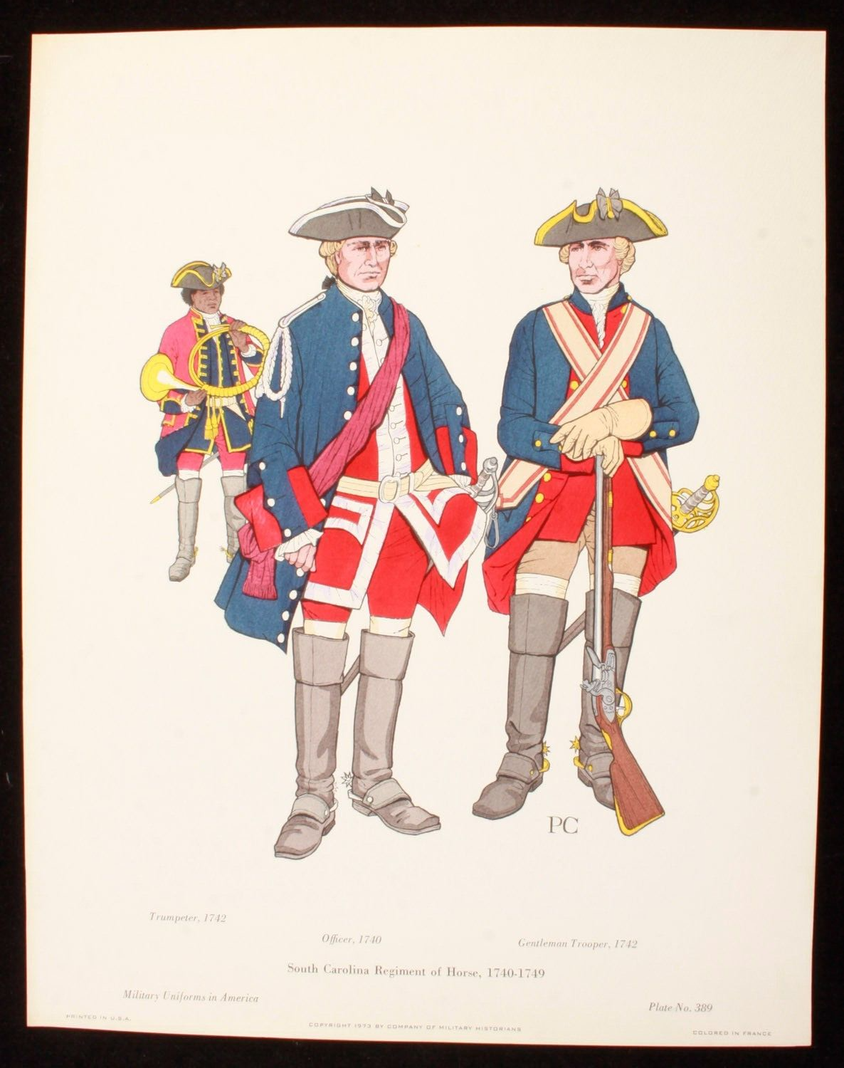 South Carolina Regiment of Horse 1740-1749 Illustration 11x14