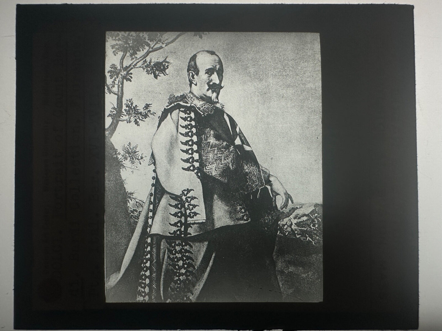 Vintage Lantern Slide Portrait of Count Bardi Florence Italy 3.25x4in
