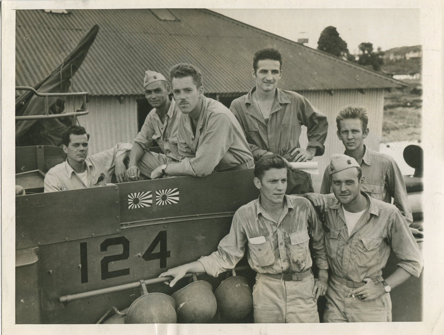 Vintage WWII PT Boat Skippers Photo - U.S. Navy Guadalcanal 8x10 Print for Wall