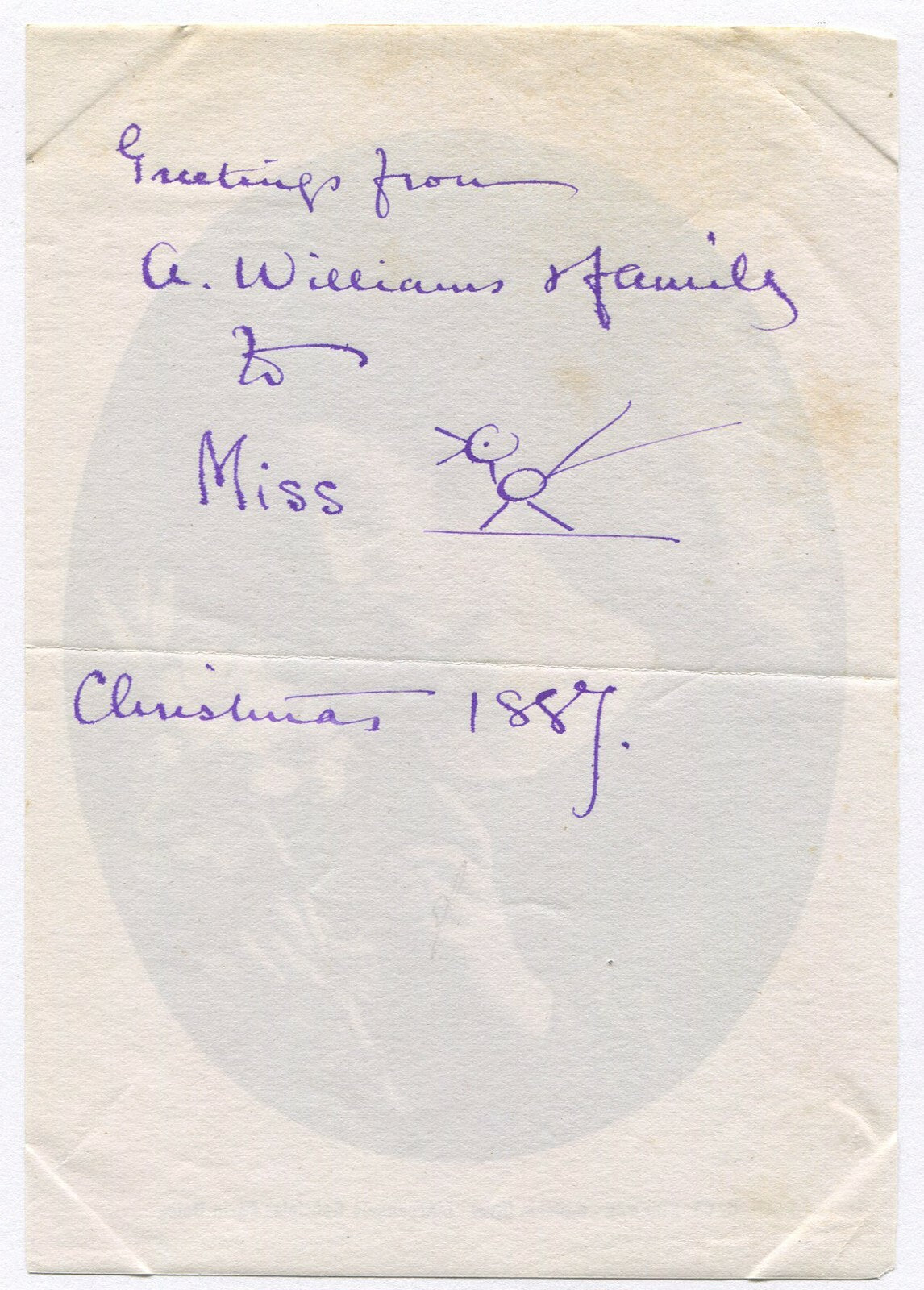 ANGEL W/FLOWER. PHOTO OF PAINTING. UNMOUNTED ALBUMEN.