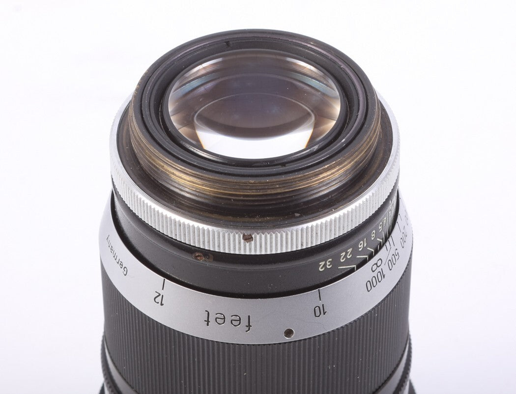 LEICA TELYT 20CM 200MM F 4.5 M39 WITH HOOD OTPLO 1953 VINTAGE VISOFLEX AND CAP