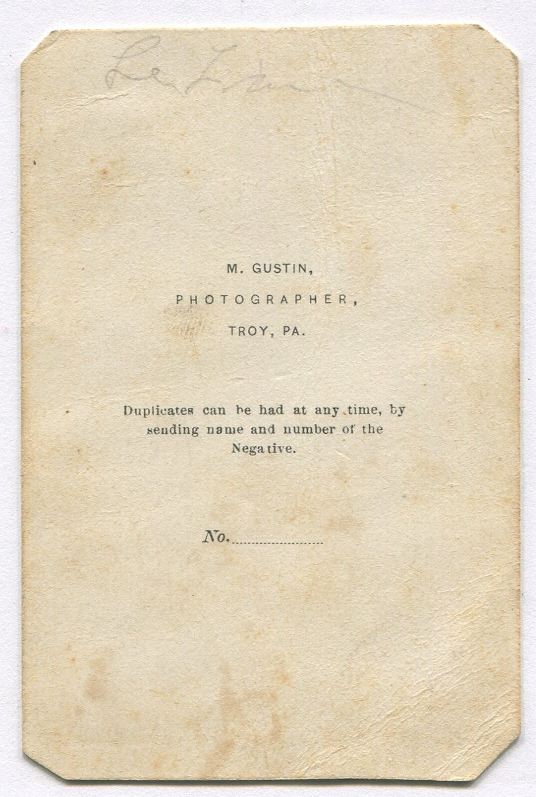 PUDDY FACED YOUNG MAN, THICK HAIR. CDV. TROY, N.Y.