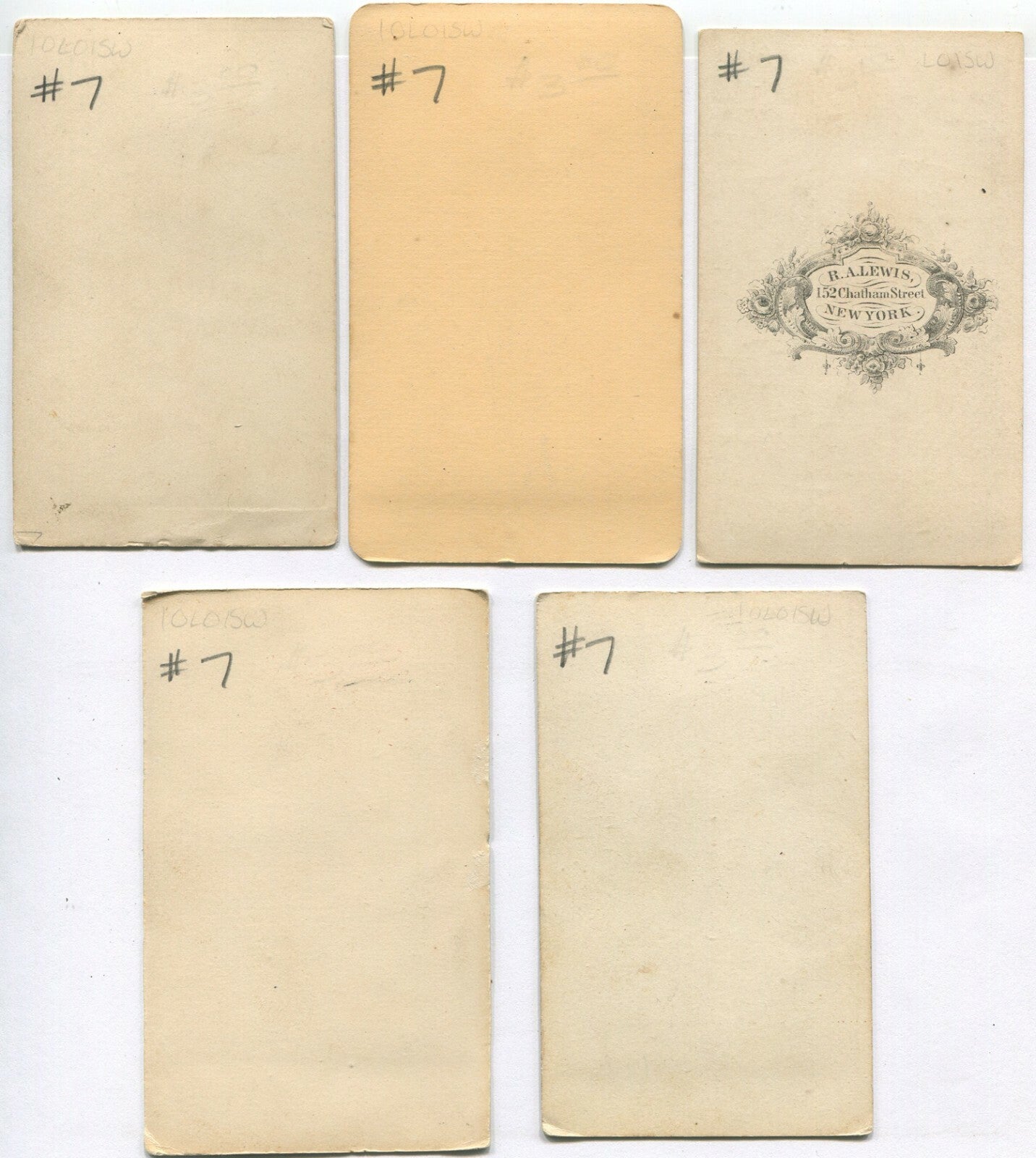 WOMAN, 4 MEN. CDV 5 SET. N.Y.