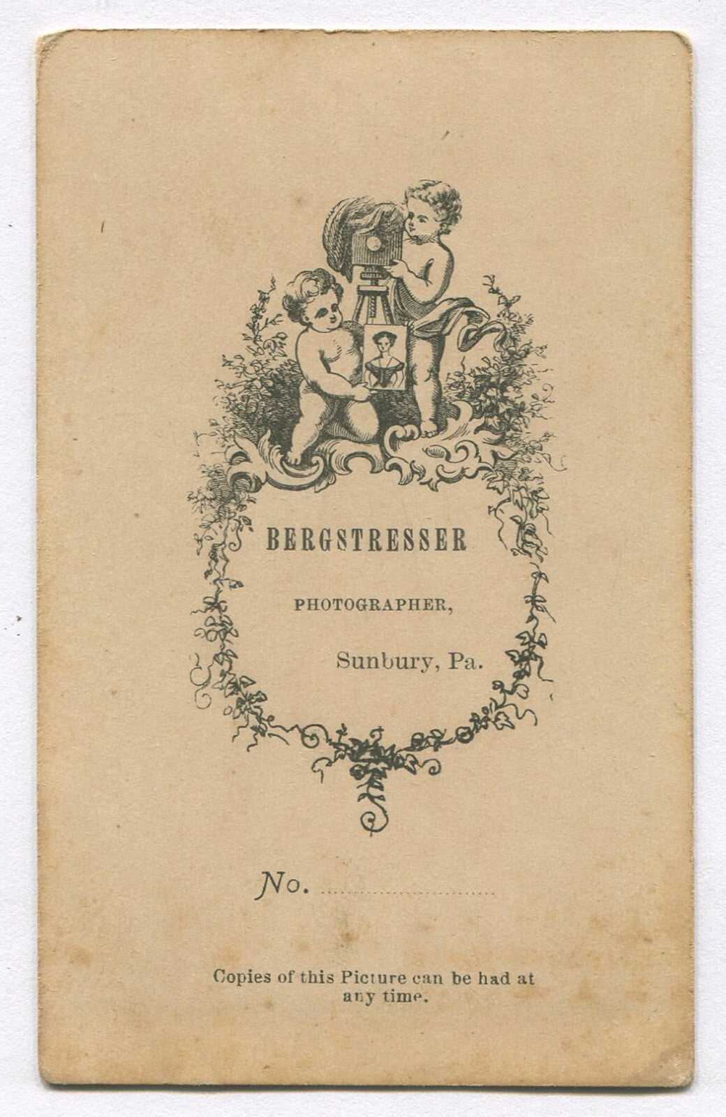 MAN, STANDING POSE IN POSING STAND. CDV. SUNBURY, PA.