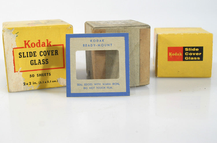 KODAK SLIDE COVERS and CARDBOARD COVERS, MIXED LOT- GLASS COVERS