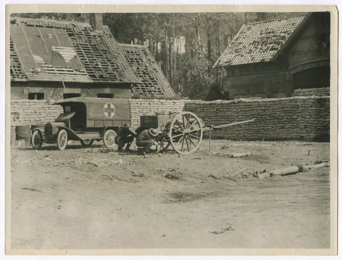 WWI Official Dressing Station 8x10 Print - Vintage British Western Front Military Photo