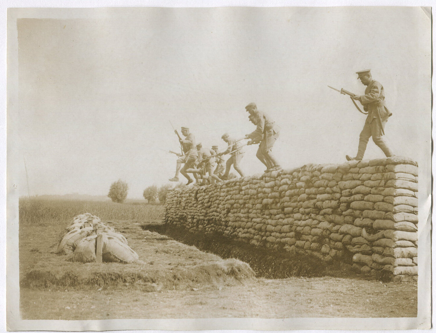 PORTUGUESE TROOPS TRAINING W/BAYONET. WWI. (8X10 REPRINT)