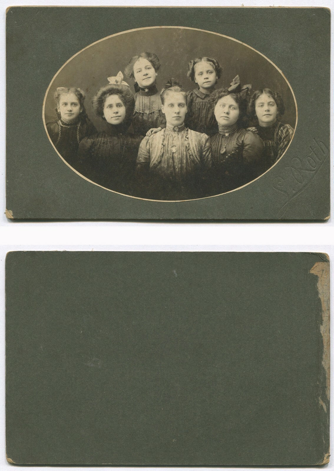 SEVEN SISTERS. CABINET CARD. 1890-1910.