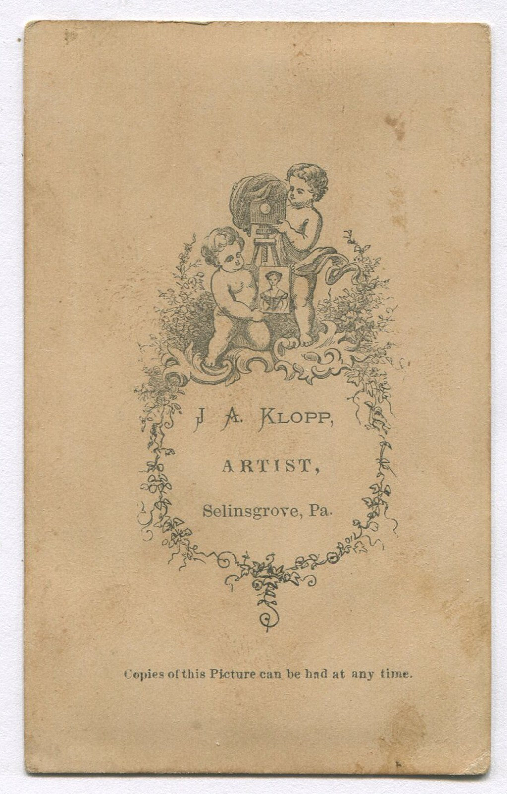 A WHISPER OF A MAN, PORTRAIT. CDV. SELINSGROVE, PA.