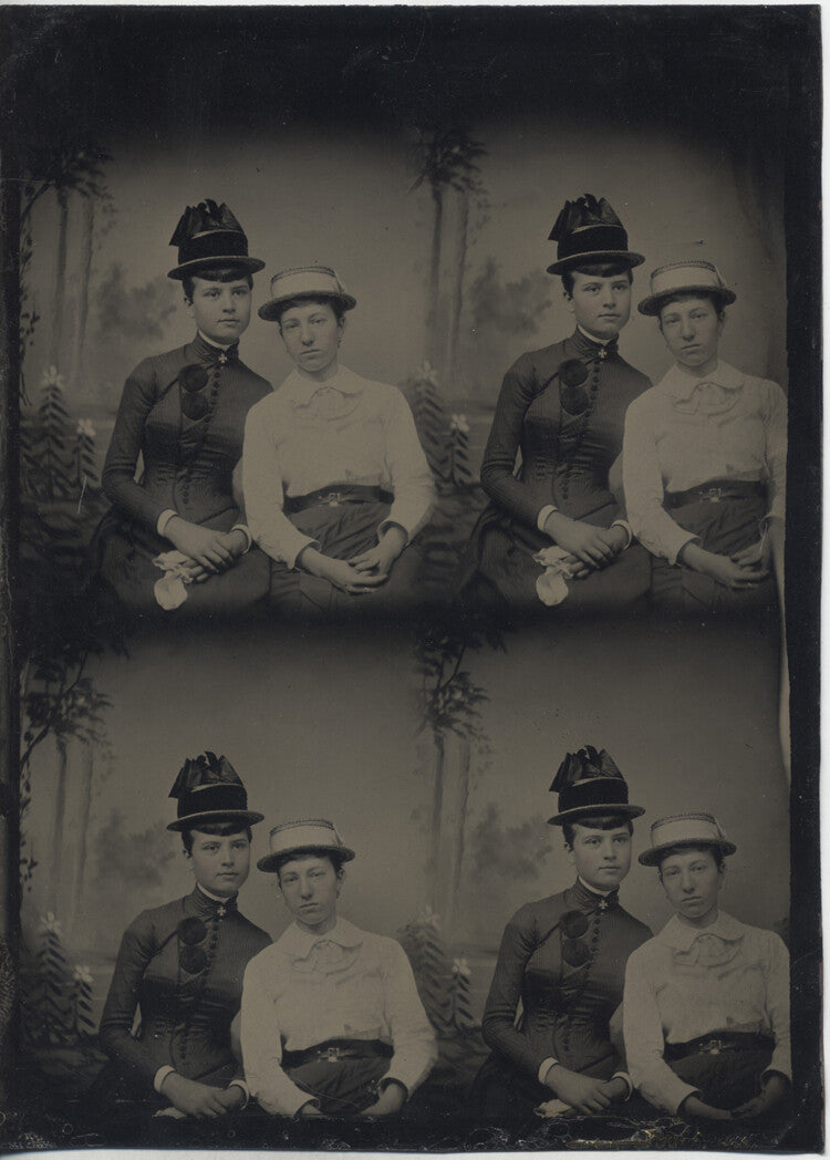 RARE FULL PLATE TINTYPE, UNCUT, FOUR PORTRAITS