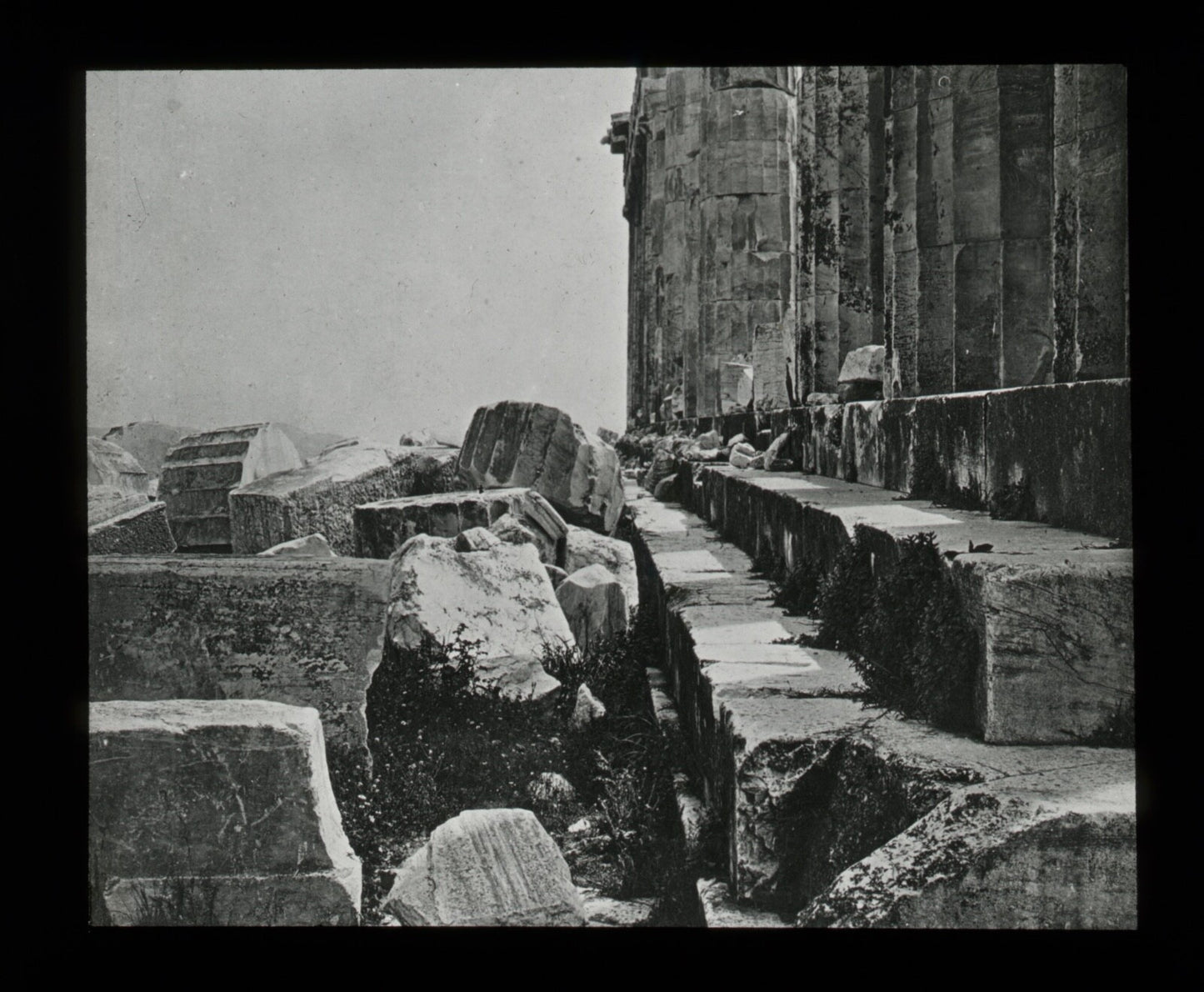 Vintage Lantern Slide Parthenon NorthSide Iktinus & Kallikrates Athens 3.25x4in