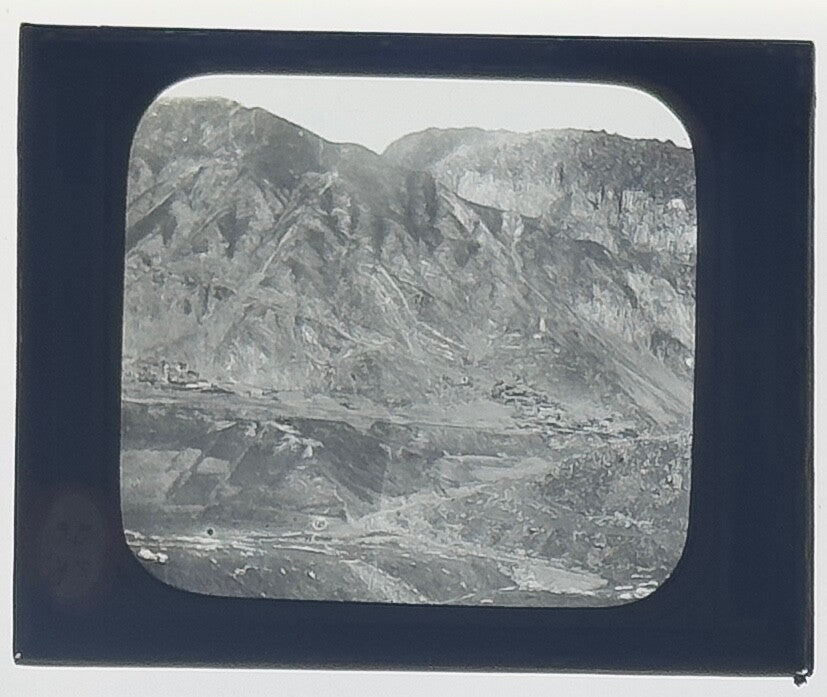 Vintage Lantern Slide Mountain Village Georgia 3.25x4 in Collectible Photo