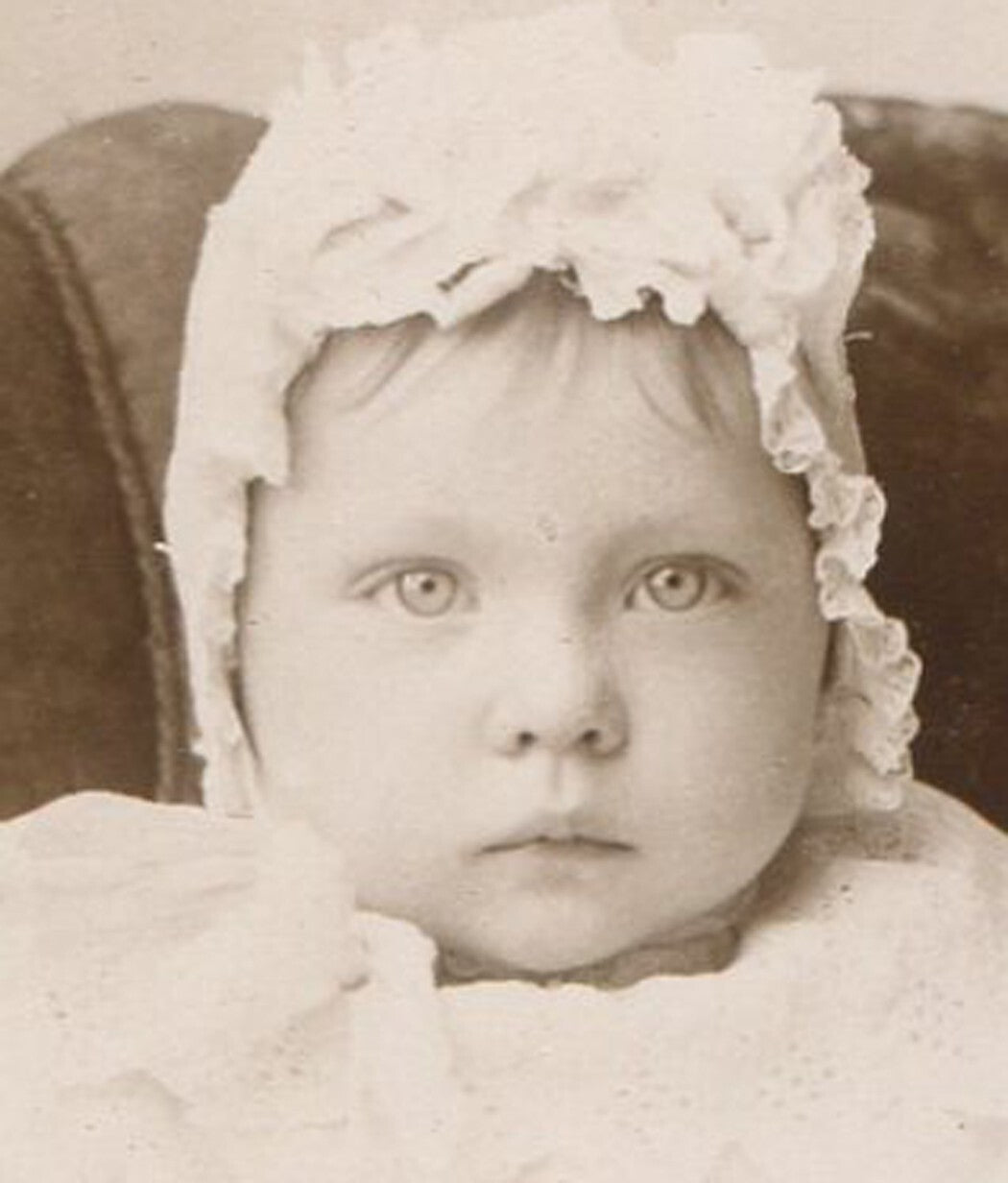 BABY GLARING AT YOU. CABINET CARD.
