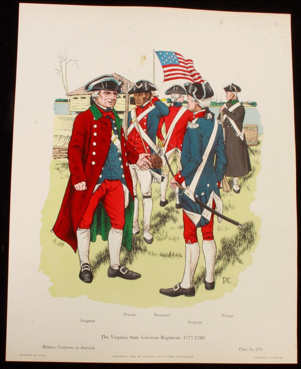 The Virginia State Garrison Regiment 1777-1780 Illustration 11x14