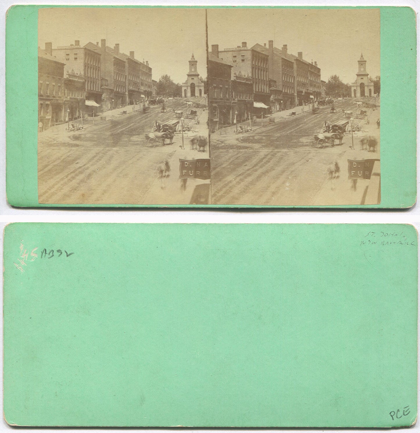 STREET SCENE, ST JOHN, NEW BRUNSWICK, CANADA. STEREOVIEW.