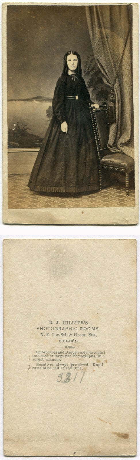 19TH CEN WEDNESDAY ADDAMS LOOK ALIKE. CDV.PHILADELPHIA, PA.