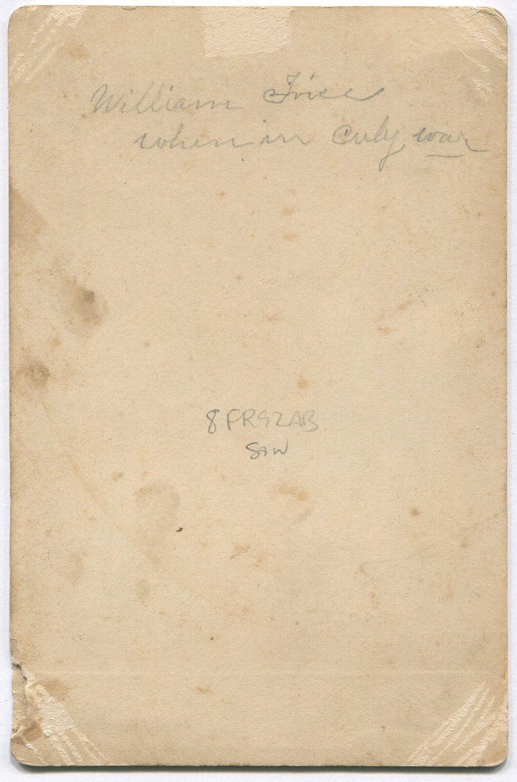 U.S. SOLDIER, SPANISH AMERICAN WAR. CABINET CARD.