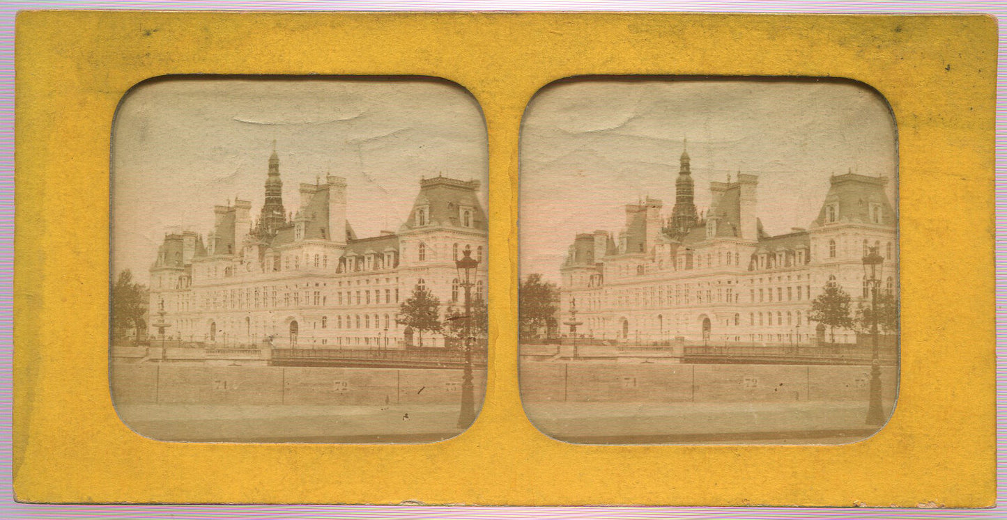 HOTEL DE VILLE, PARIS.TINTED STEREOVIEW TISSUE.
