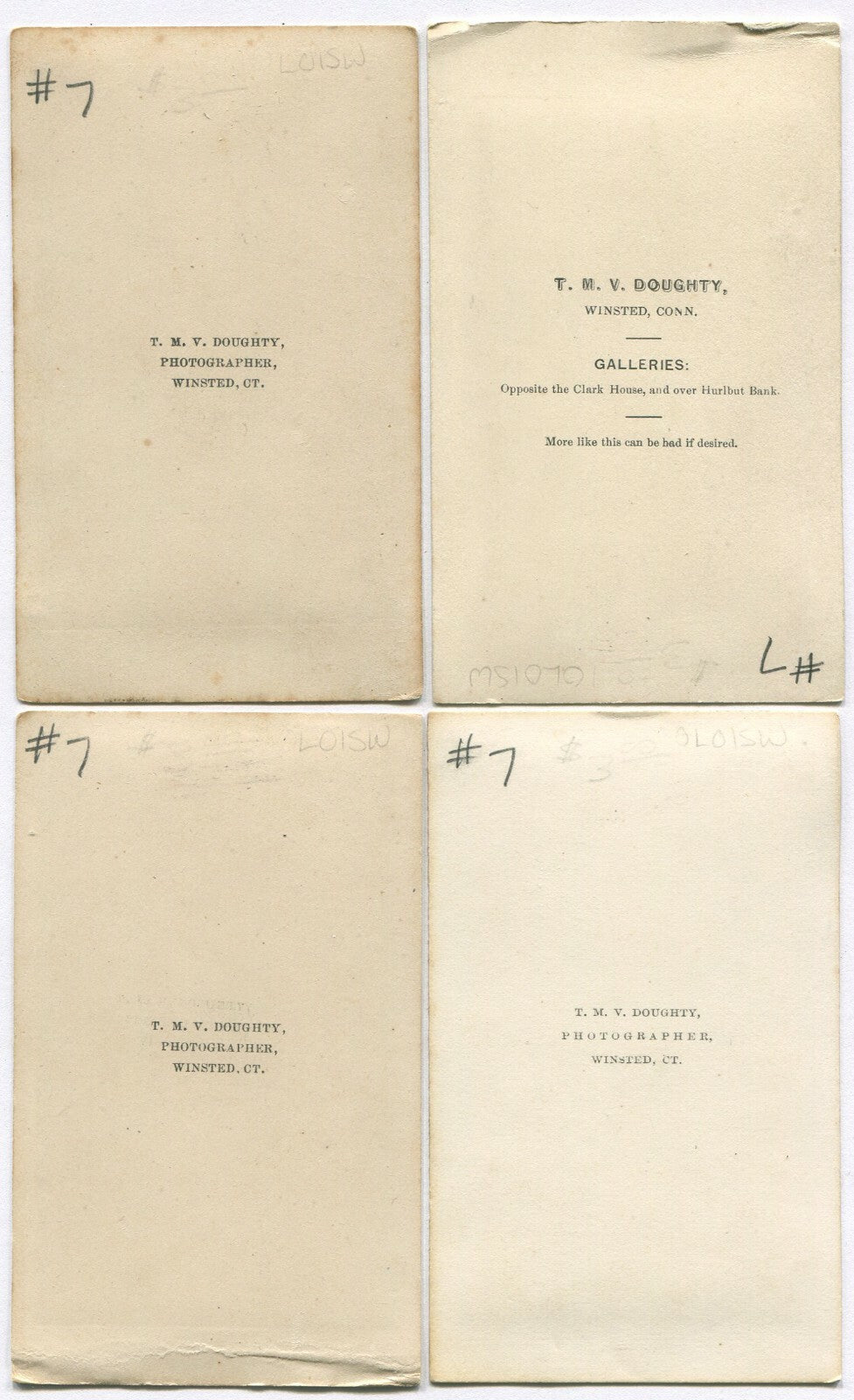 FAMILY GROUP, CDV 4 SET. WINSTED, CONN.