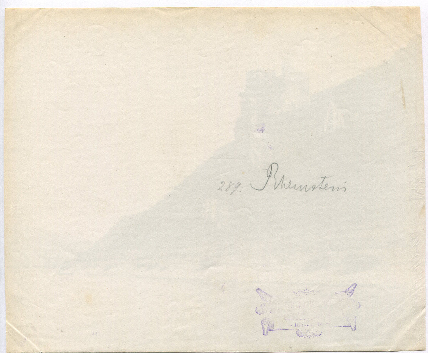 Vintage Castle Ruins beside Small Ornate Church on Hillside Above Sea - Unmounted Albumen Photo 6x8