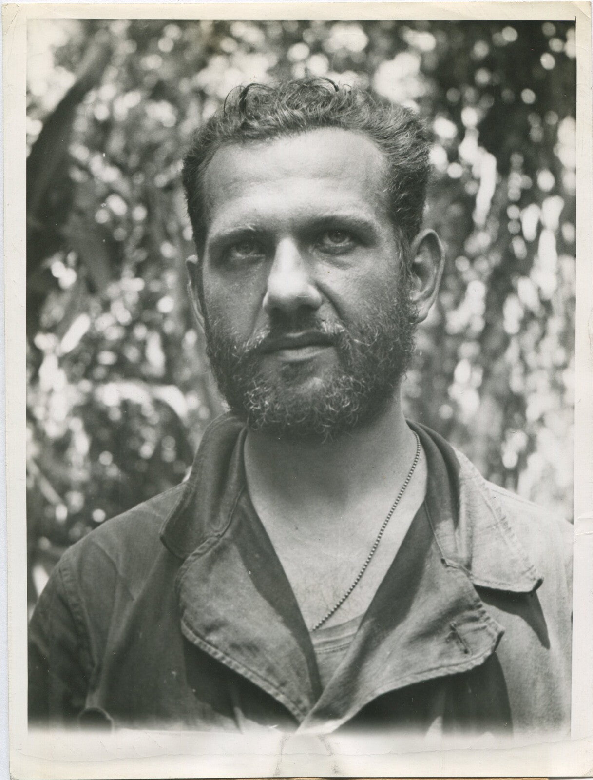 Vintage WWII U.S. Army Chaplain Father Stephen Dzienis in New Guinea 8x10 Photo