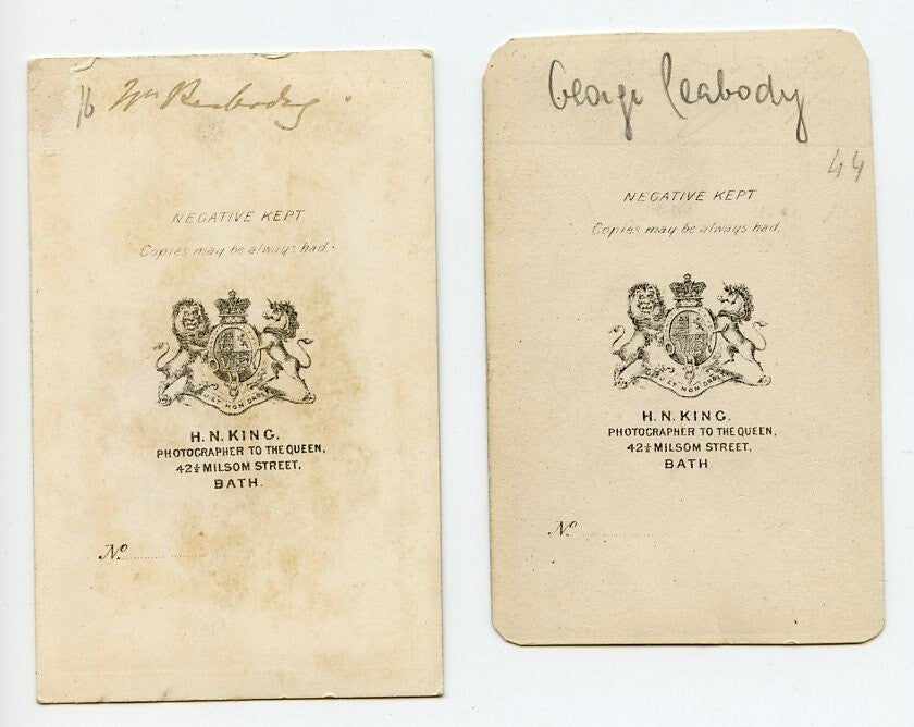 Original King , George Peabody Full Banker and Philanthropist CDV Set of Two