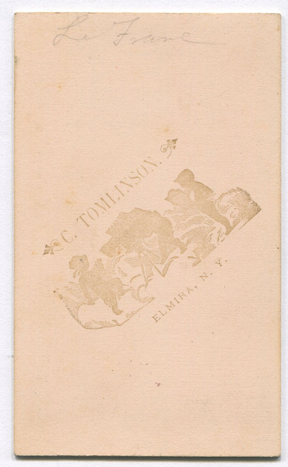 DEWY FACED YOUNG MAN, CUTE BOW TIE. CDV. ELMIRA, N.Y.