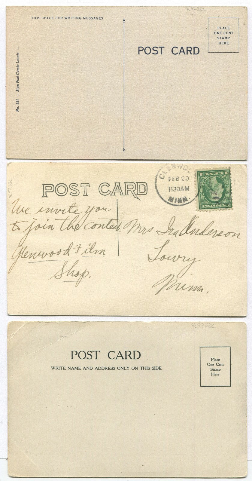 POSTCARDS, NATURE, CARTOON. 3 SET. PHOTO/LITHOGRAPH.