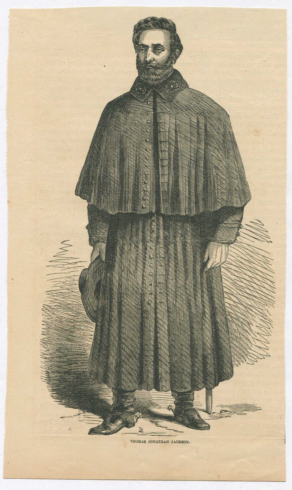 GEN. THOMAS JONATHAN JACKSON, CSA. NEWSPRINT LITHOGRAPH. 8.5X5 INCHES.