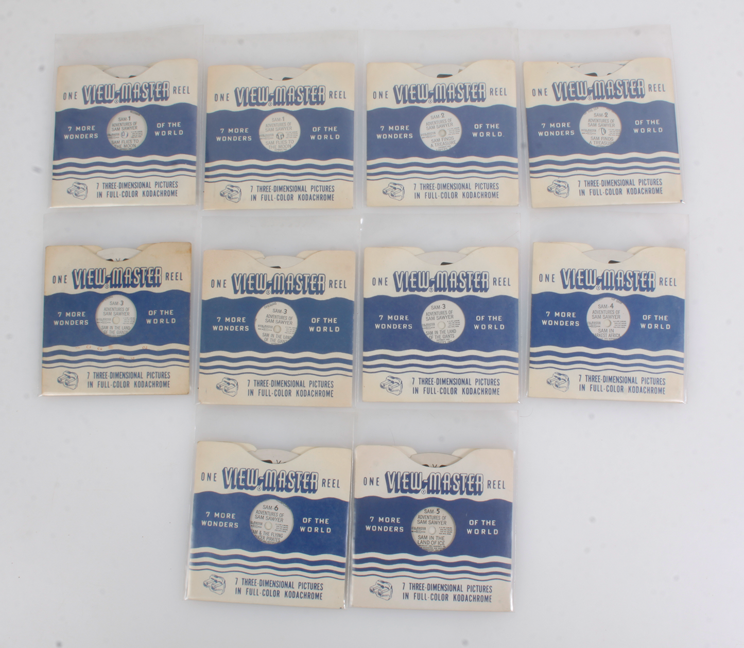 Set of 10 View Master Reel, Adventures of Tom Sawer Parts 1-6 some duplicates