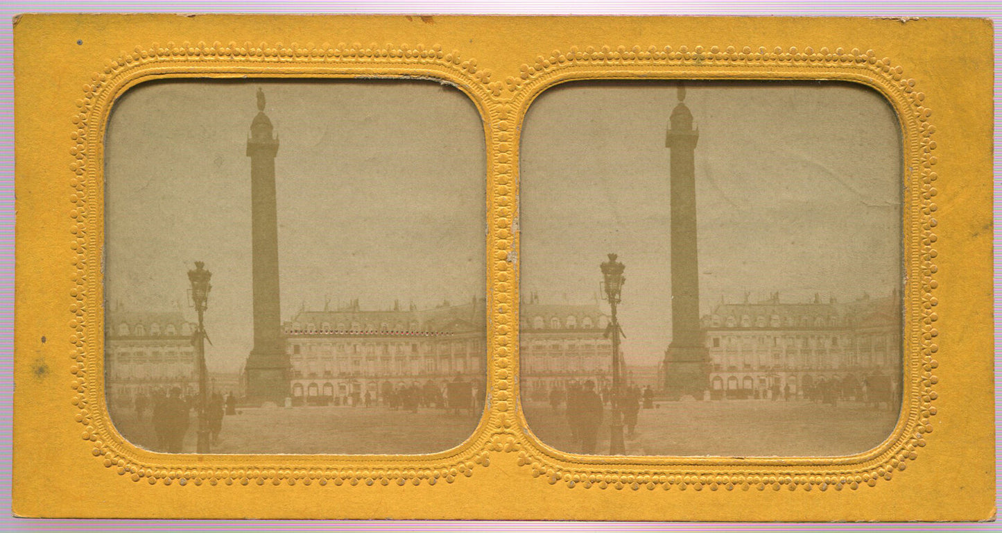 COLUMN VENDOME, PARIS. TINTED STEREOVIEW TISSUE.