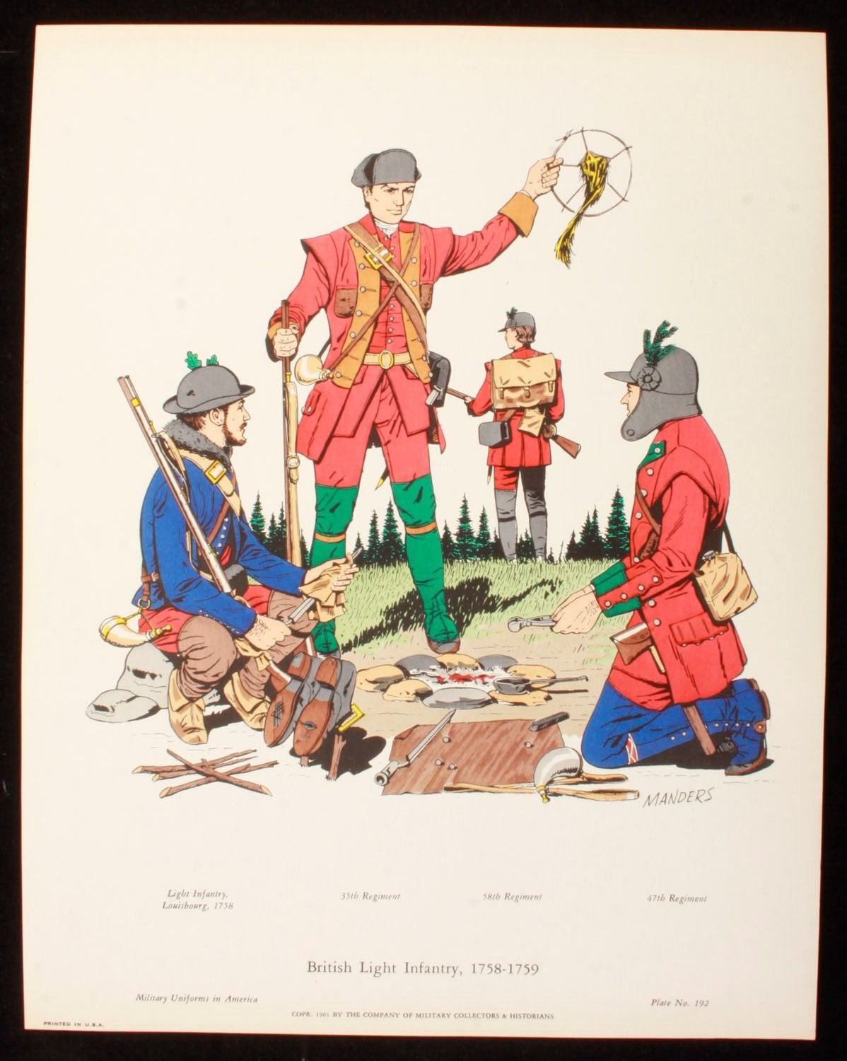 British Light Infantry 1758-1759 Illustration 11x14