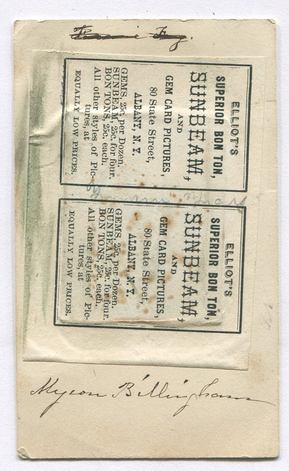 DARK HAIRED, SAD EYED WOMAN. TINTED TINTYPE IN PERIOD PAPER MAT.