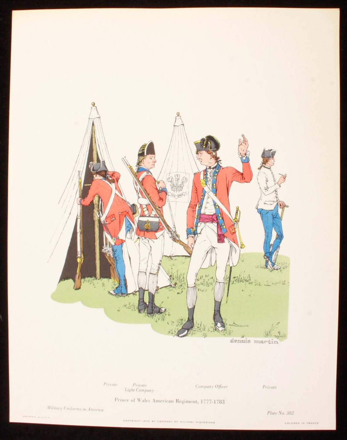 Prince of Wales American Regiment 1777-1783 Illustration 11x14