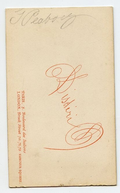 Original Disderi Paris, George Peabody Full Length Banker and Philanthropist CDV