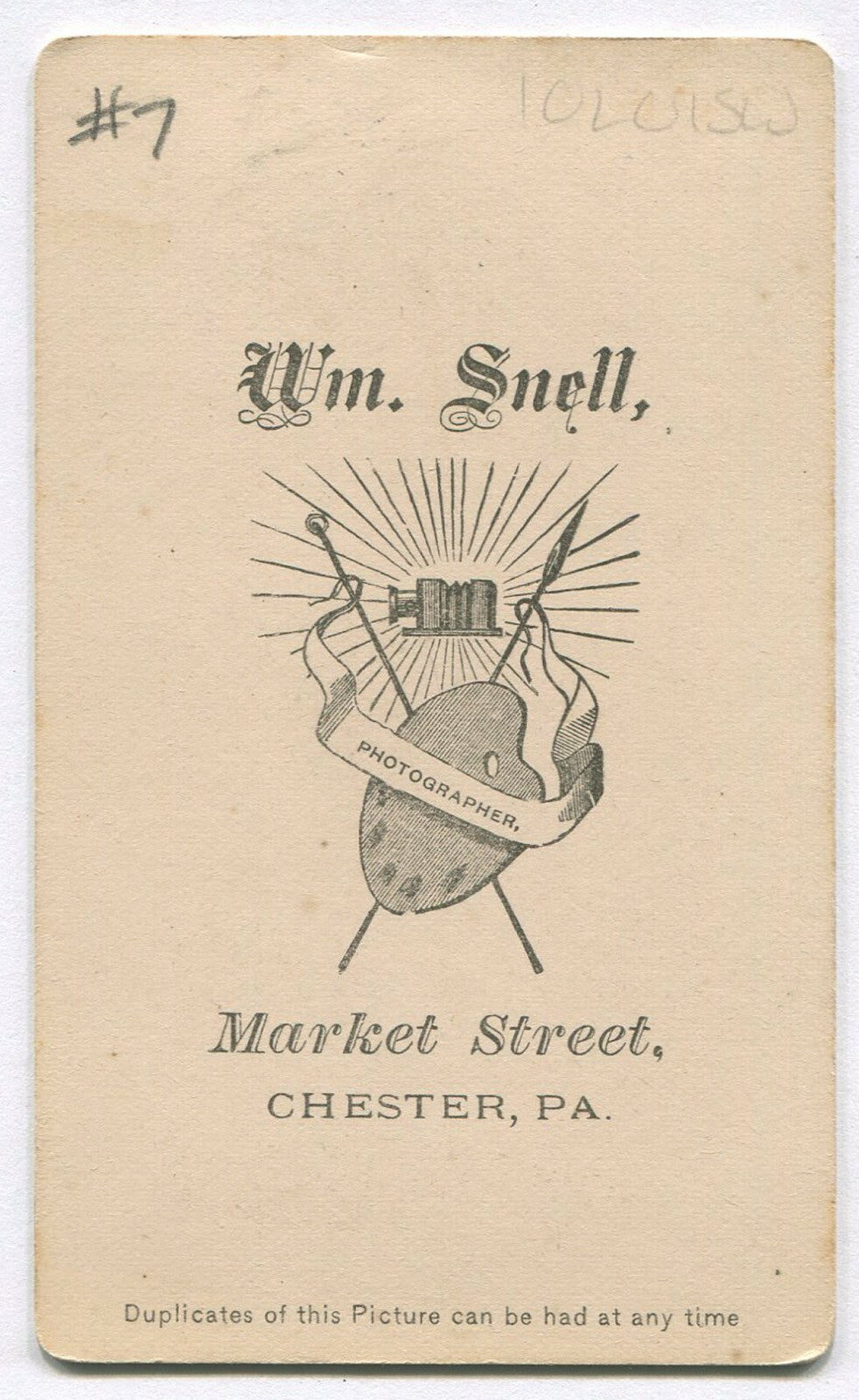 YOUNG MAN W/SOFT FEATURES. CDV. CHESTER, PA.