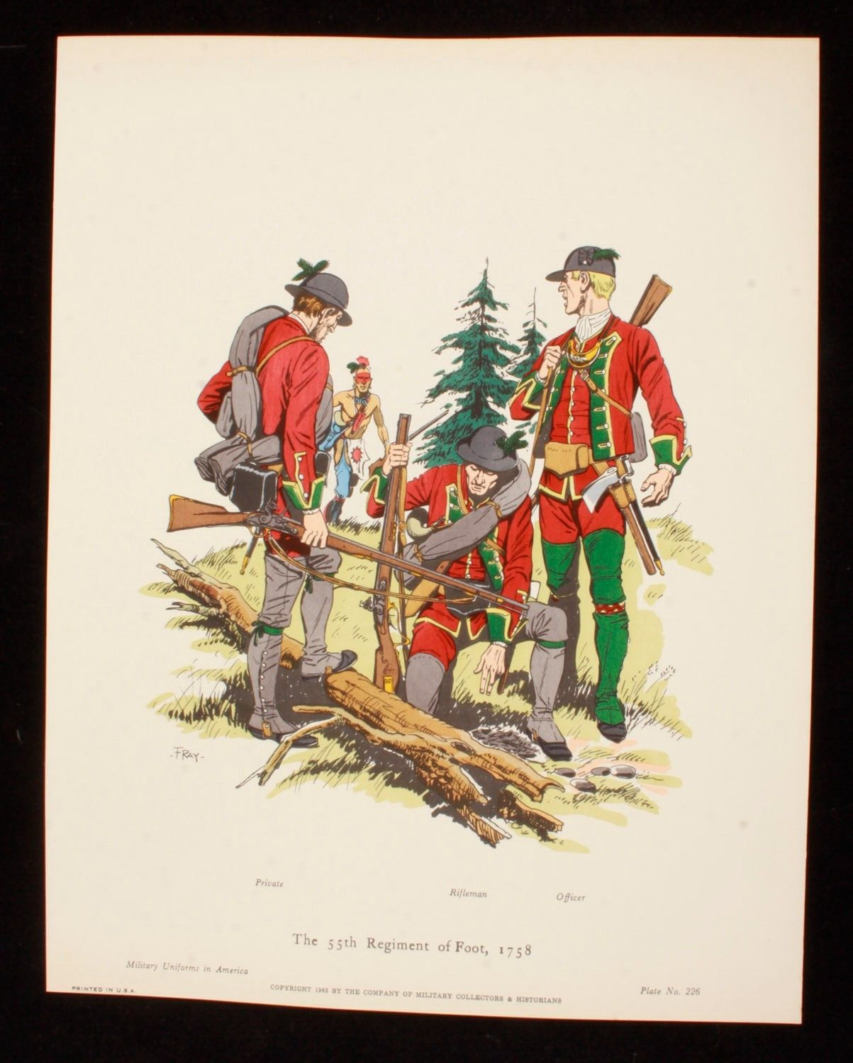 The 55th Regiment of Foot 1758 Illustration 11x14