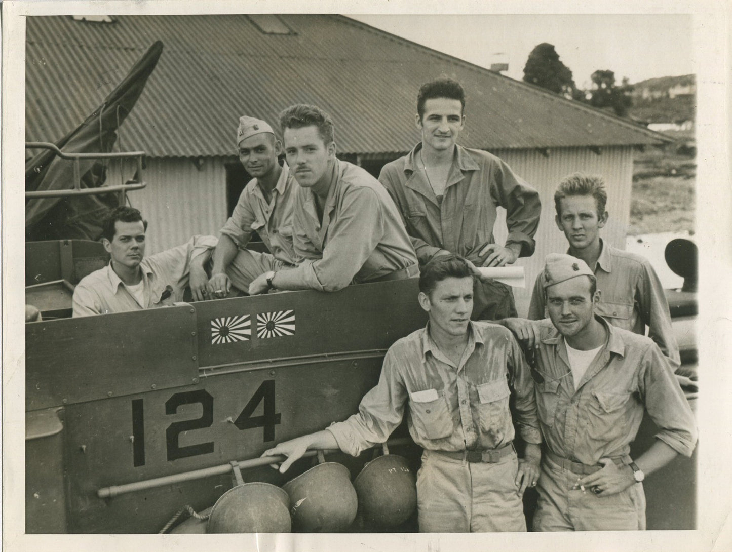 Vintage WWII PT Boat Skippers Photo - U.S. Navy Guadalcanal 8x10 Print for Wall Decor