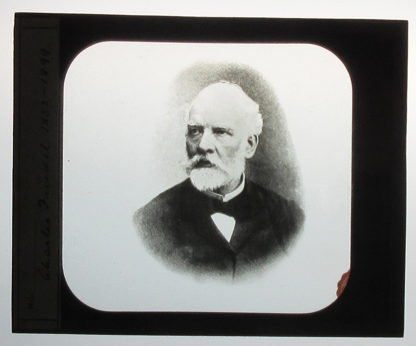 CHARLES FRIEDEL, PORTRAIT. PHOTO ON GLASS. LANTERN SLIDE.
