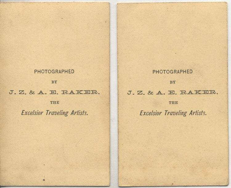 CIVIL WAR ERA PORTRAIT OF BOY & GIRL W/ POSING STANDS - SET OF TWO