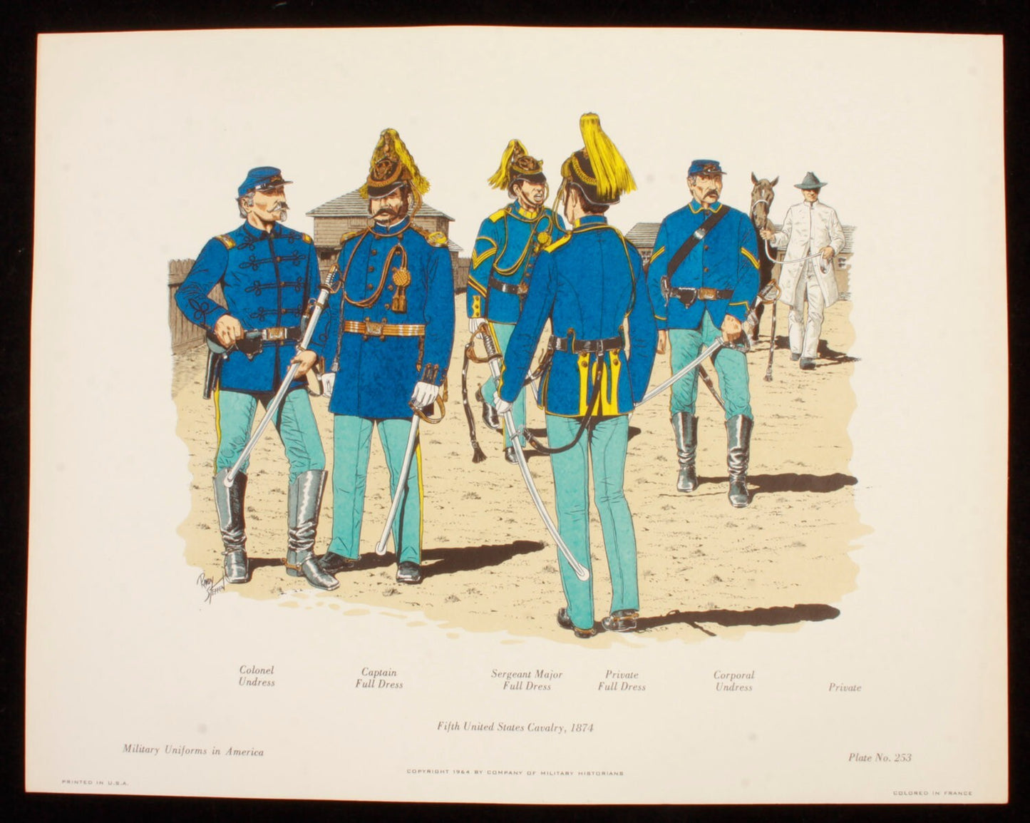 Fifth United States Cavalry 1874 Illustration 11x14