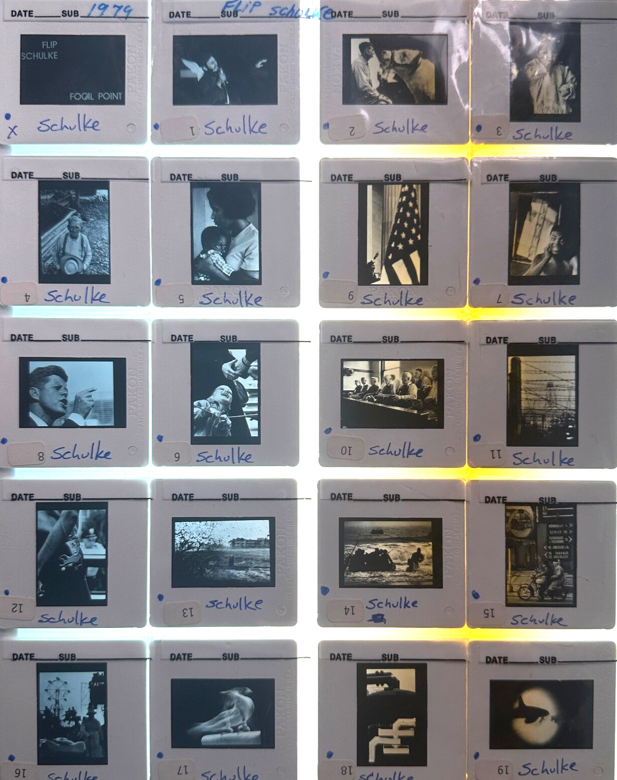 Pro Photographers "Flip Schulke" Red Stripe Blues 1979 35mm Slides Lot of 20