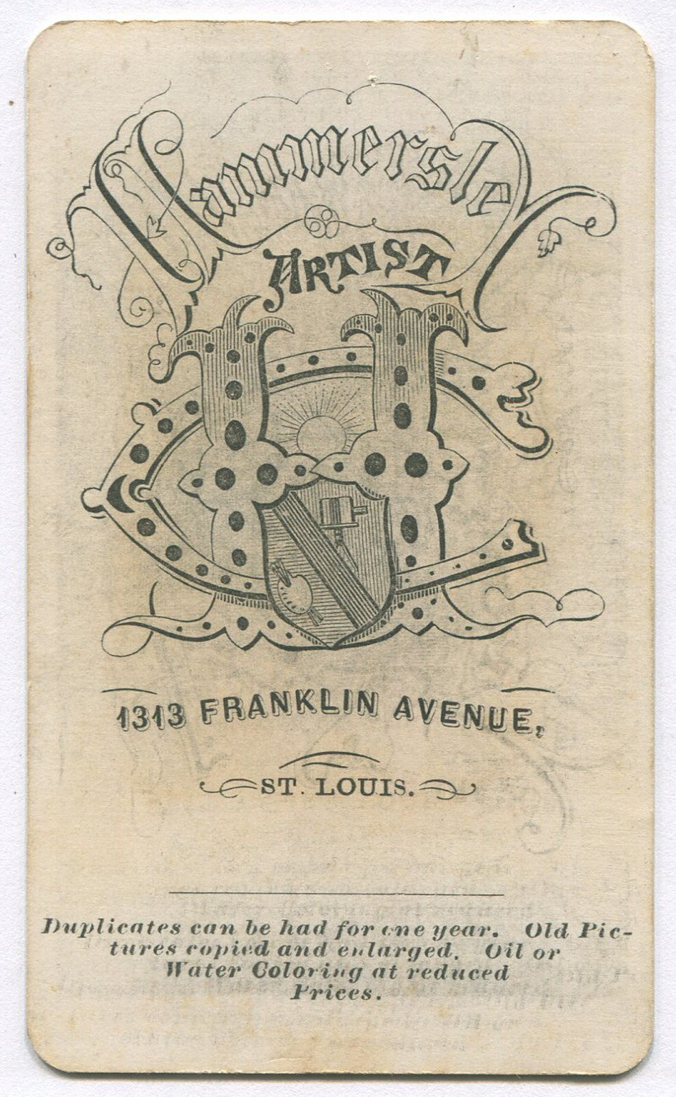 MAN IN UNIFORM W/SABER, CRUCIFIX. FRATERNAL ORDER ROMAN CATHOLIC. CDV. ST LOUIS.