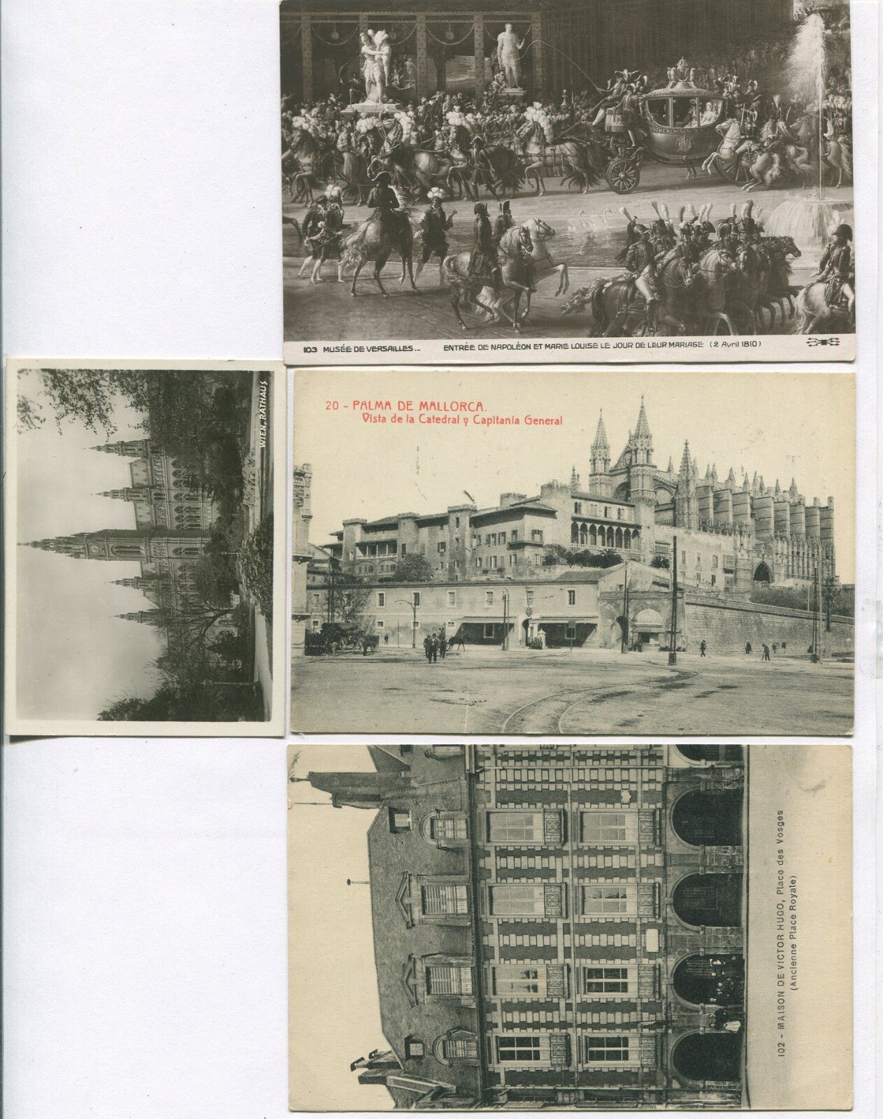 Vintage European Scenes Postcard Set - 10 Pack, Original Authentic Photo with Wear