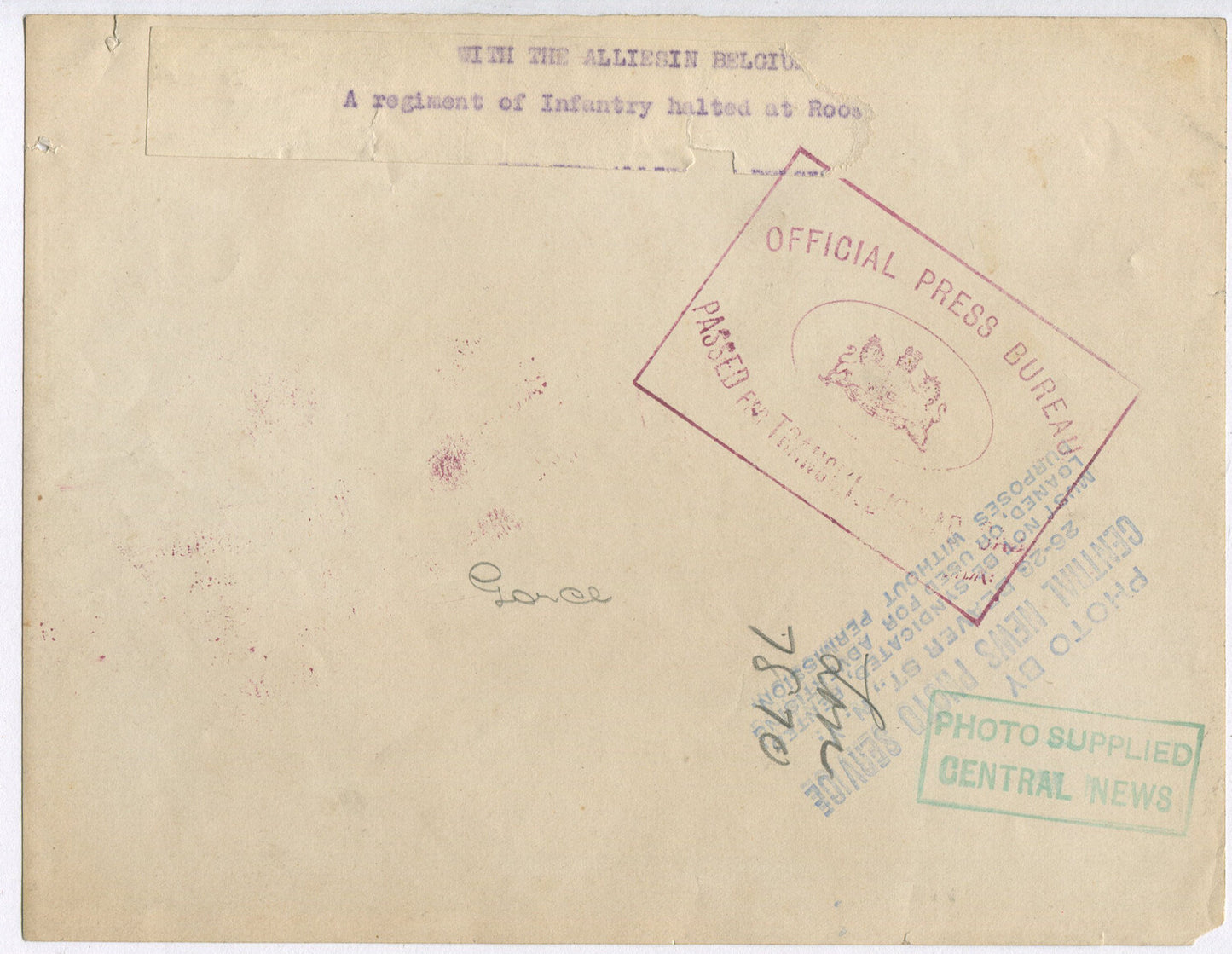 Vintage WWI Allied Military on the Road Photo 6.5x8.5 B&W Original, Authentic