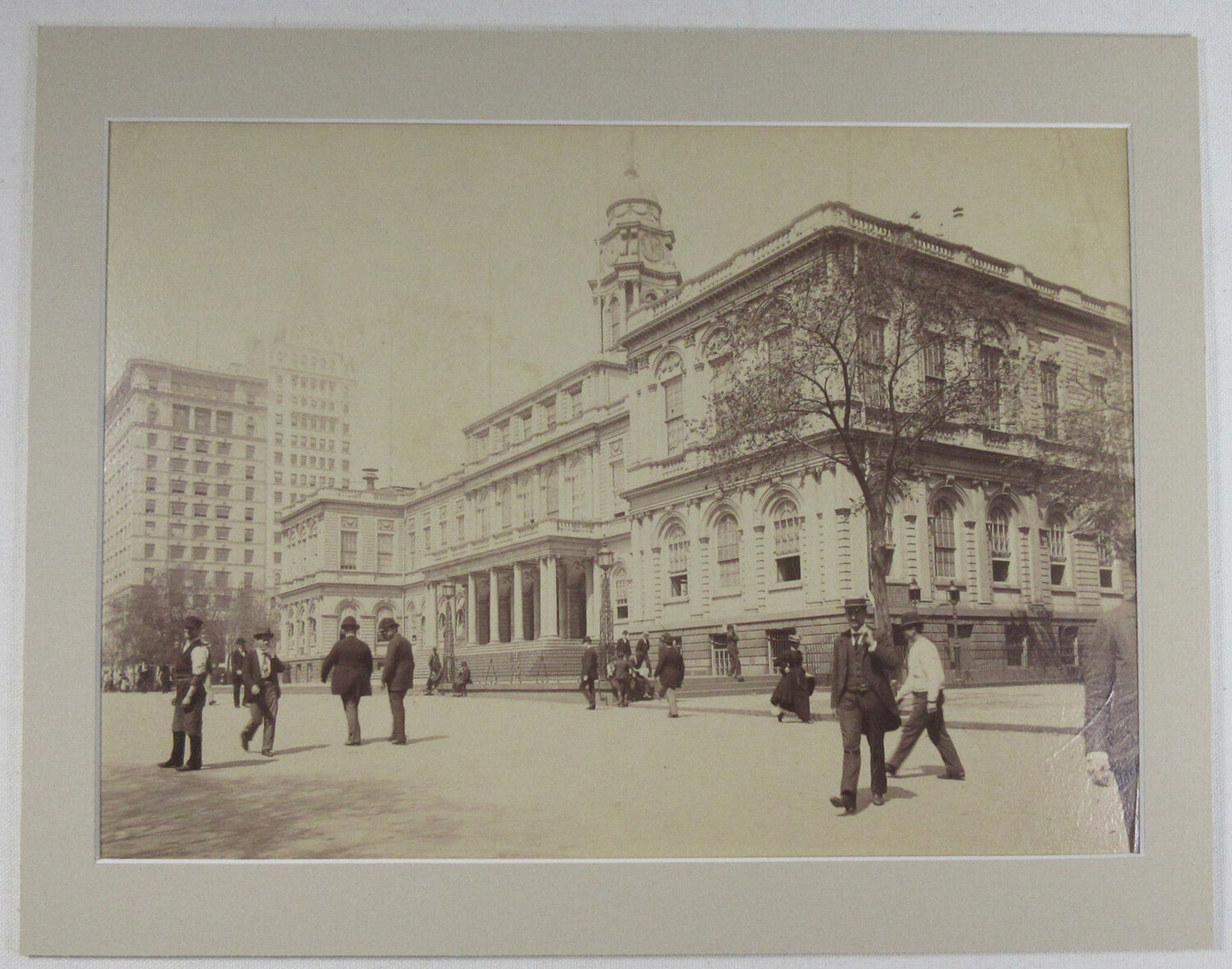 CITY HALL, NEW YORK, 1894 ALBUMEN BY J.S.JOHNSON. 11X14 ARCHIVAL MAT.