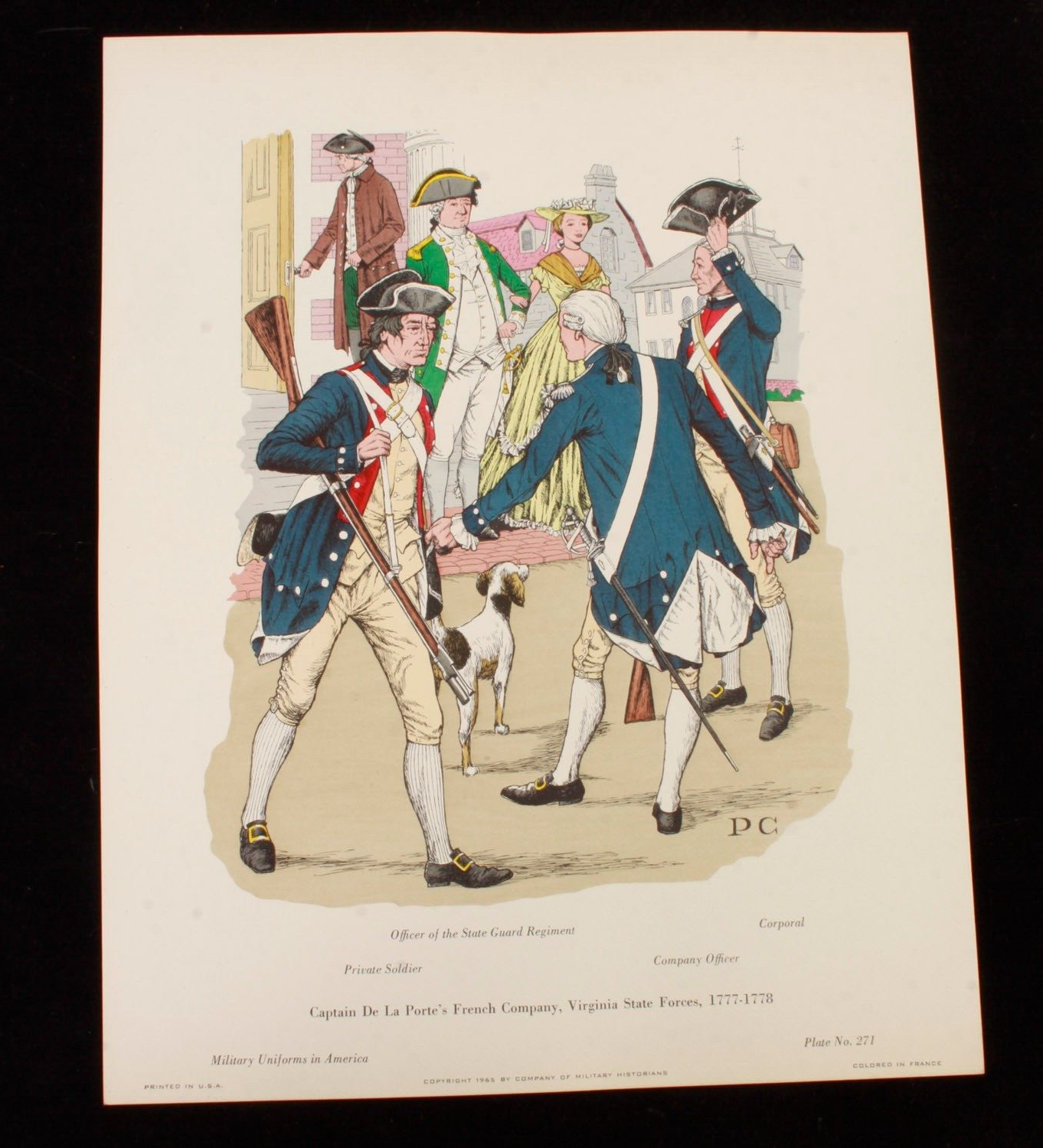 Captain De La Portes French Company, Virginia State Forces Illustration 11x14