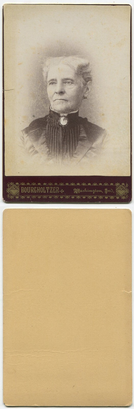 Vintage cabinet card portrait: Woman with Hat, Flat Head culture leader - original photo, Washington PA decor