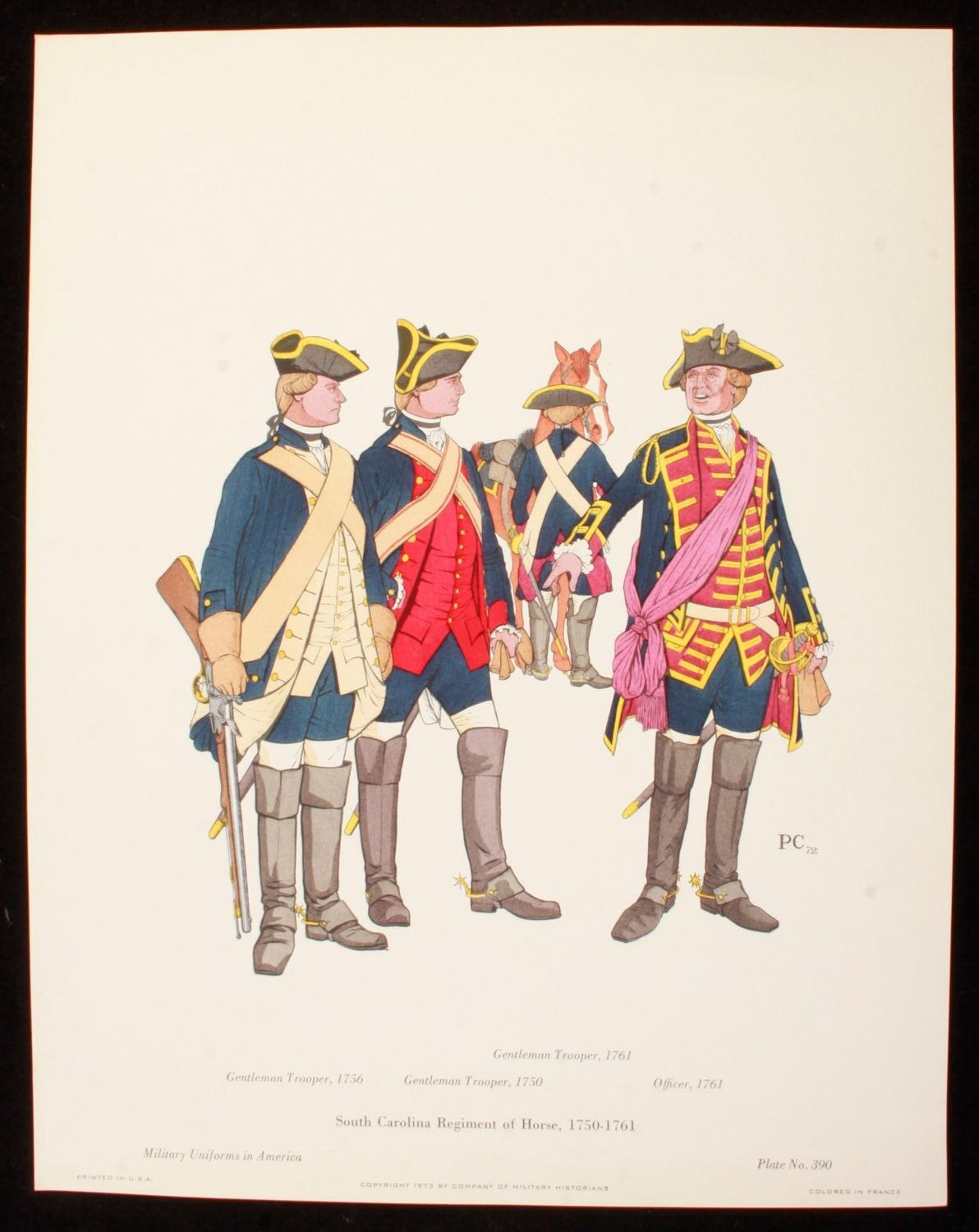 South Carolina Regiment of Horse 1750-1761 Illustration 11x14