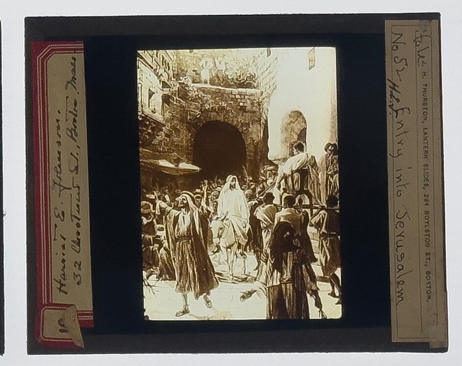 Vintage Lantern Slide Entry Into Jerusalem 3.25x4 in Photo Treasure